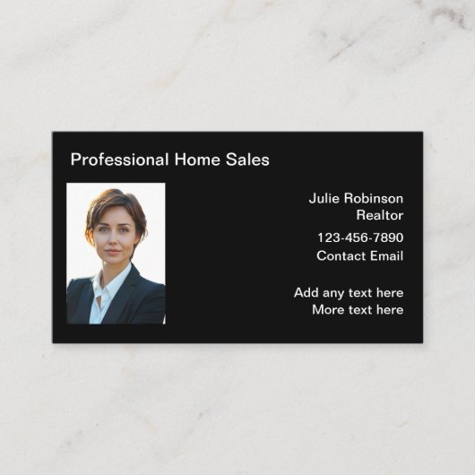 女性写真不動産仲介業者名刺テンプレート 名刺 (正面)