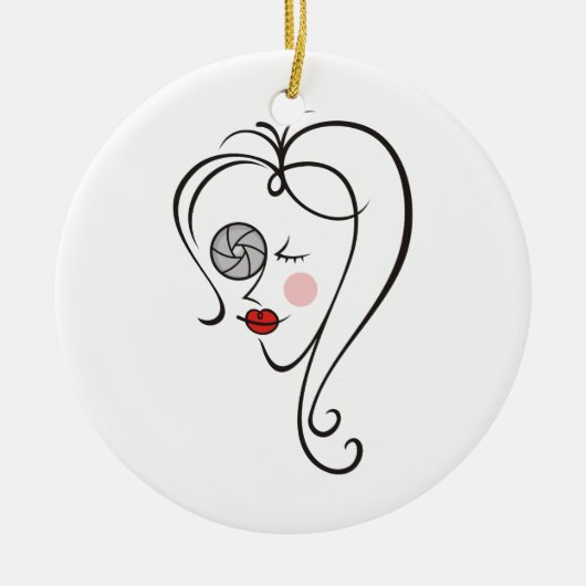 女性写真家 セラミックオーナメント (正面)