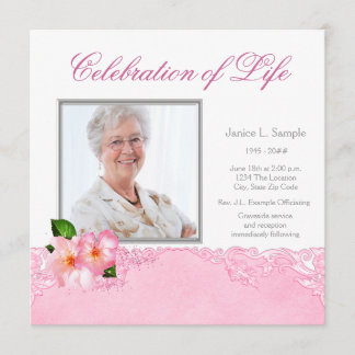 女性写真追悼式のお知らせ 招待状