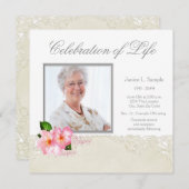 女性写真追悼式のお知らせ 招待状 (正面/裏面)