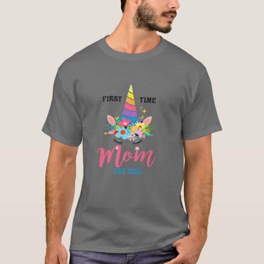 女性初めてママEst 2020コスチュームUnicorn新 Tシャツ (正面)