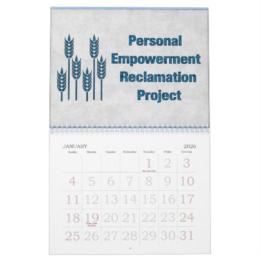 女性力の12か月 カレンダー (1月 2026)