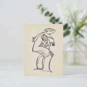 女性勉強姿 | Henri Gaudier-Brzeska ポストカード (スタンド正面)