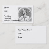 女性医師の名刺 予約カード (正面/裏面)