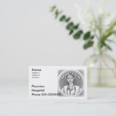 女性医師の名刺 予約カード (スタンド正面)