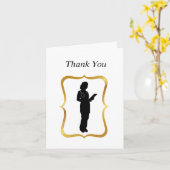 女性医師シルエット空白のグリーティングカード カード (黄色い花)