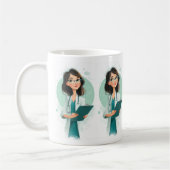 女性医師マグカップデザイン コーヒーマグカップ (左)