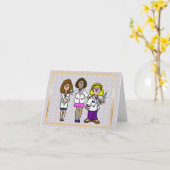 女性医師医療実践挨拶カード カード (黄色い花)