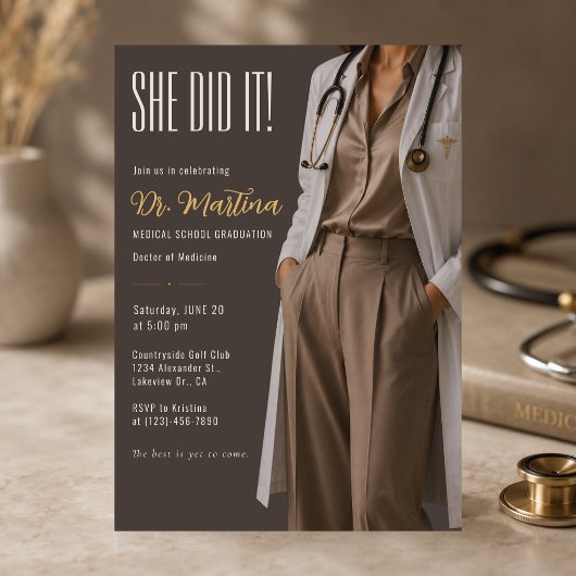 女性医師卒業式招待状 招待状