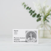 女性医師補助名刺 予約カード (スタンド正面)