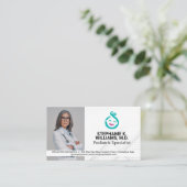 女性医師 |小児科ベビーロゴ 名刺 (スタンド正面)