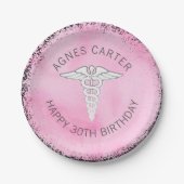 女性医療プロフェッショナルパーソナライズされたパーティー ペーパープレート (正面)