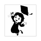 女性卒業生 ゴムスタンプ ラバースタンプ (インプリント)