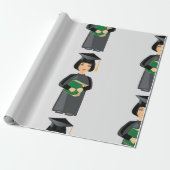 女性卒業生 ラッピングペーパー (アンロールド)