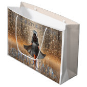 女性卒業者おめでとう ラージペーパーバッグ (正面アングル)