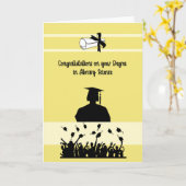 女性卒業者との図書館科学の学位カード。 カード (黄色い花)