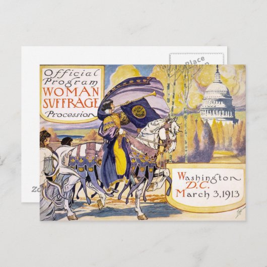 女性参政権のはがき行列ワシントンD.C. ポストカード (正面/裏面)