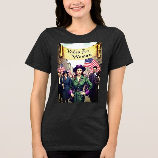 女性参政権の投票2025 トライブレンドTシャツ (正面)