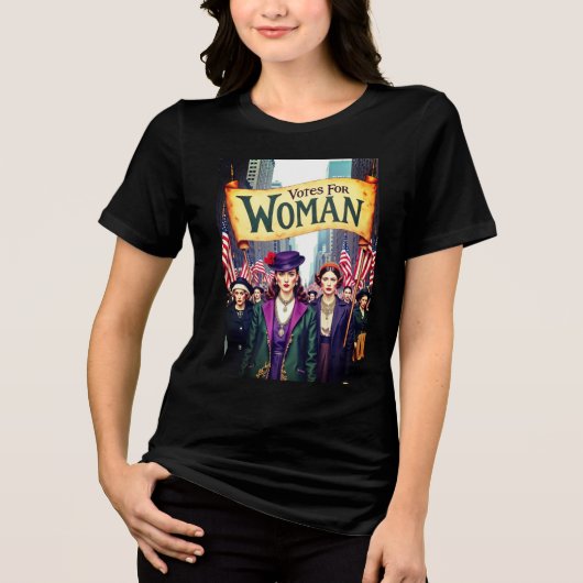 女性参政権の投票2025 トライブレンドTシャツ (正面)