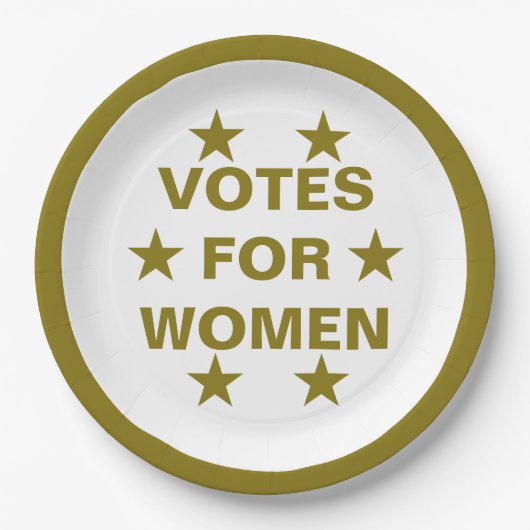 女性参政権の記念ピンへの投票 ペーパープレート (正面)