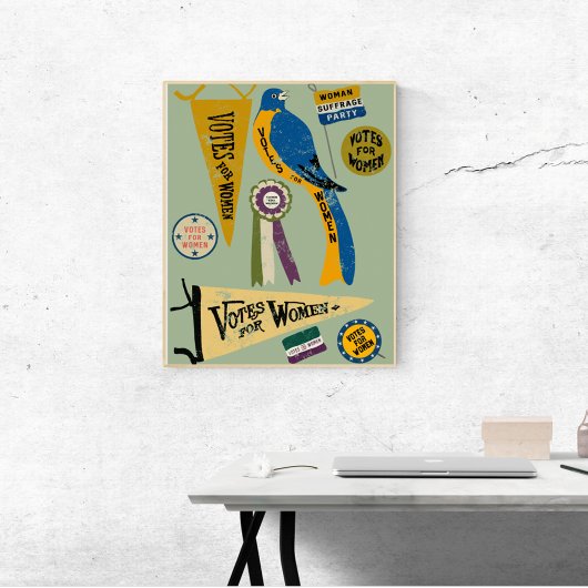 女性参政権ムーブメントメモリアコラージュプリント ポスター