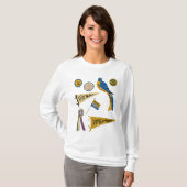 女性参政権ムーブメントメモリアコラージュプリント Tシャツ (正面フル)