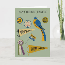 女性参政権運動メモリビリアコラージュプリント カード