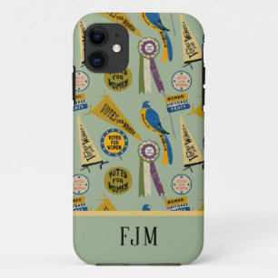 女性参政権運動メモリビリアコラージュプリント iPhone 11 ケース