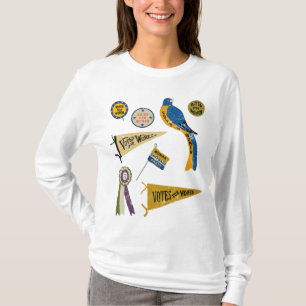 女性参政権運動メモリビリアコラージュプリント Tシャツ