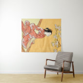 女性及び桜#2 タペストリー (インサイチュ(横))