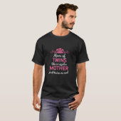 女性双子のママ妊娠告知母親 Tシャツ (正面フル)