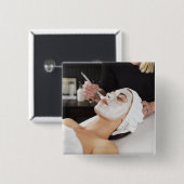 女性取得スパトリートメント。 缶バッジ (正面&裏面)