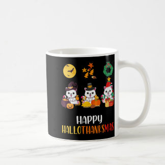 女性可愛い子猫ハロウィーンキャットクリスマスハッピーハッピーH コーヒーマグカップ