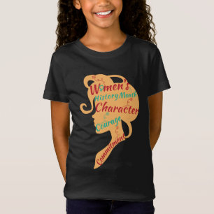女性史月の勇気キャラクター Tシャツ