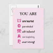 女性名前をカスタムする自尊心感動的 ポストカード (正面/裏面)