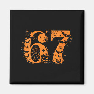 女性向けおもしろシックスセブン 6 7 ミームデザイン カップルハロウィン マグネット