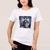 女性向けおもしろ看護師Tシャツ | 夜勤看護師 トライブレンドTシャツ (正面)