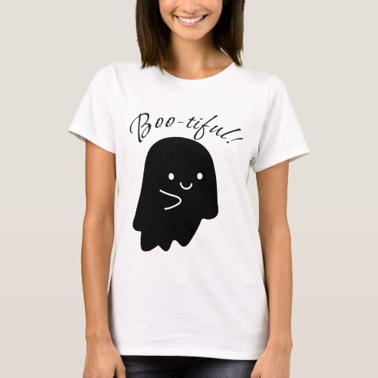女性向けのかわいいおばけグラフィックTシャツ Tシャツ (正面)
