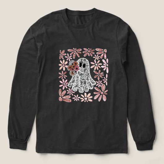 女性向けのかわいいおばけTシャツ ハロウィーン おばけ シャツ (デザイン正面)