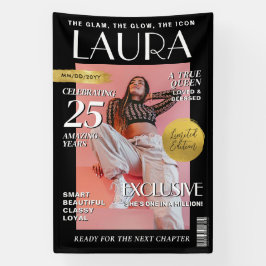 女性向けのカスタム誕生日バナー、雑誌の表紙 横断幕