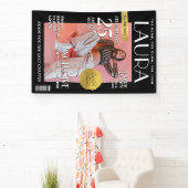 女性向けのカスタム誕生日バナー、雑誌の表紙 横断幕 (インサイチュ)