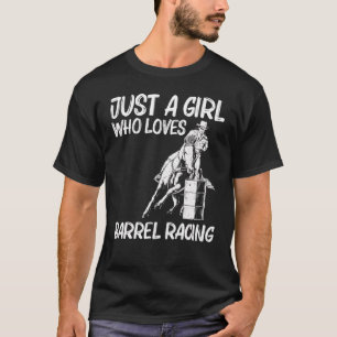 女性向けのクールなバレルレーシング キッズロデオ 馬 バレル Tシャツ