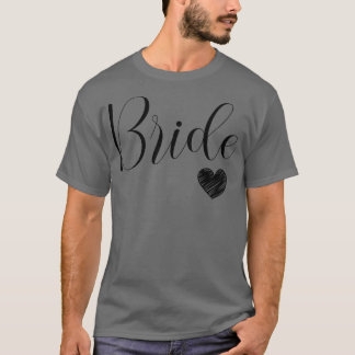 女性向けの可愛い白い花嫁 ブライズメイド パーティー 結婚式 Tシャツ