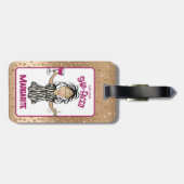 女性向けの漫画スタイルのユーモアあふれるクルーズビーチバケーションラベル ラゲッジタグ (裏面横)