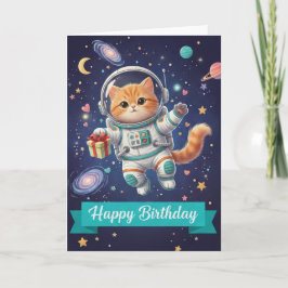 女性向けの猫の誕生日カード カード
