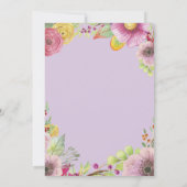 女性向けの花柄30歳誕生日招待状 紫 招待状 (裏面)