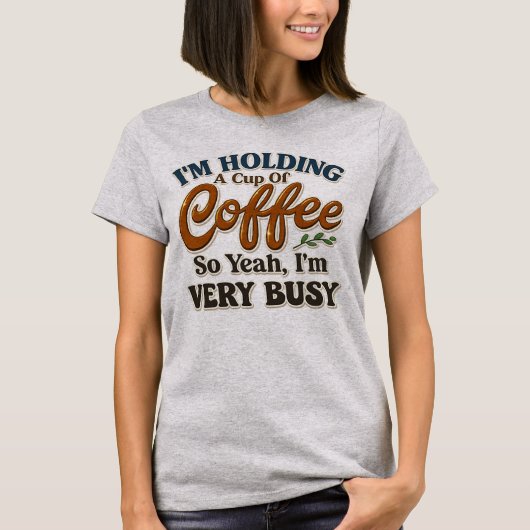 女性向けの面白いコーヒーグラフィックTシャツ Tシャツ (正面)