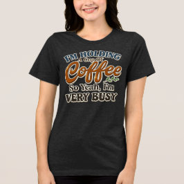 女性向けの面白いコーヒーバイーモードTシャツ トライブレンドTシャツ