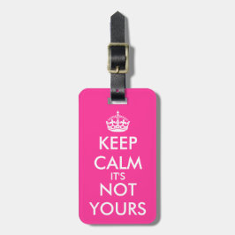 女性向けの面白いピンクのKeep Calmトラベルラグタグ ラゲッジタグ
