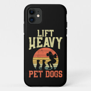 女性向けウェイトリフティングギフト 重いペット犬をリフト iPhone 11 ケース